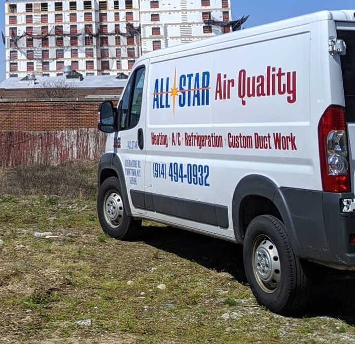 All Star Air Quality service van on a commercial job site